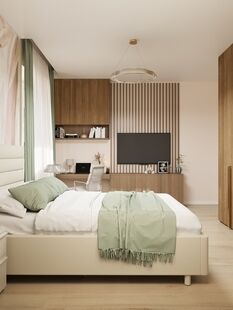 Фото № 2: Дизайн-проект четырехкомнатной квартиры 79.52  м² Стиль Модернизм для ЖК Универ