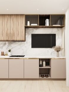 Фото № 3: Дизайн-проект четырехкомнатной квартиры 79.52  м² Стиль Модернизм для ЖК Универ