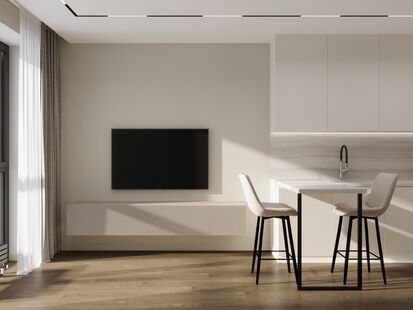 Фото № 5: Дизайн-проект трехкомнатной квартиры 68.5  м² Стиль Минимализм для ЖК Селигар Сити