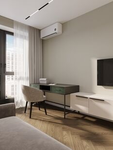 Фото № 4: Дизайн-проект трехкомнатной квартиры 68.5  м² Стиль Минимализм для ЖК Селигар Сити