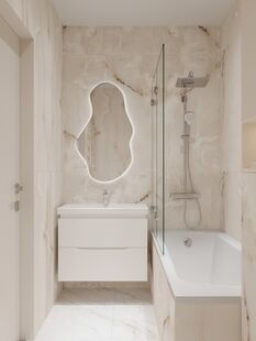 Фото № 3: Дизайн-проект трехкомнатной квартиры 68.5  м² Стиль Минимализм для ЖК Селигар Сити