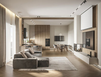 Фото № 4: Дизайн-проект дома/коттеджа 143.1  м² Стиль Модернизм для частного дома в д. ерюхино