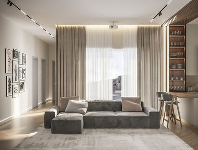 Фото № 3: Дизайн-проект дома/коттеджа 143.1  м² Стиль Модернизм для частного дома в д. ерюхино