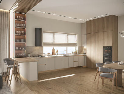 Фото № 6: Дизайн-проект дома/коттеджа 143.1  м² Стиль Модернизм для частного дома в д. ерюхино