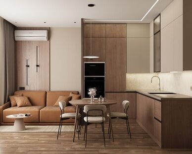 Фото № 6: Дизайн-проект трехкомнатной квартиры 55.39  м² Современный стиль для ЖК Скандинавия