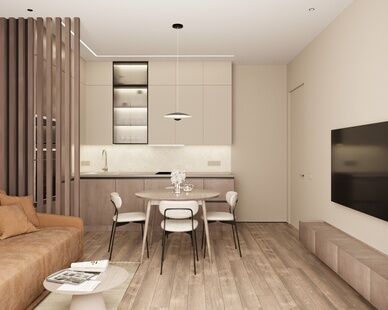 Фото № 4: Дизайн-проект трехкомнатной квартиры 55.39  м² Современный стиль для ЖК Скандинавия