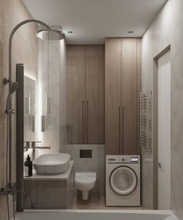 Фото № 5: Дизайн-проект трехкомнатной квартиры 55.39  м² Современный стиль для ЖК Скандинавия