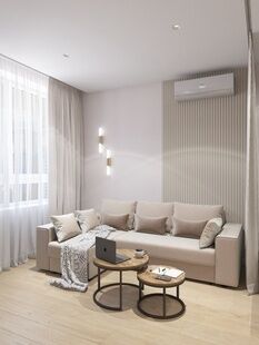 Фото № 2: Дизайн-проект однокомнатной квартиры 36.63  м² Современный стиль для ЖК в г. Химки