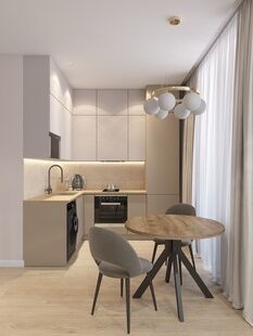 Фото № 3: Дизайн-проект однокомнатной квартиры 36.63  м² Современный стиль для ЖК в г. Химки