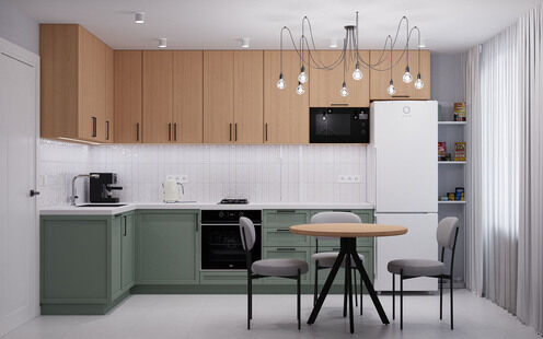 Фото № 1: Дизайн-проект однокомнатной квартиры 37.28  м² Скандинавский стиль для ЖК Московский