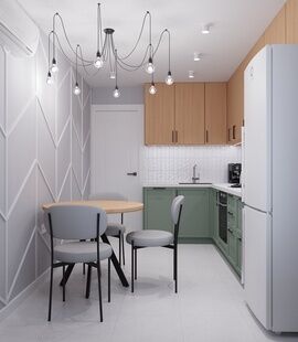 Фото № 3: Дизайн-проект однокомнатной квартиры 37.28  м² Скандинавский стиль для ЖК Московский