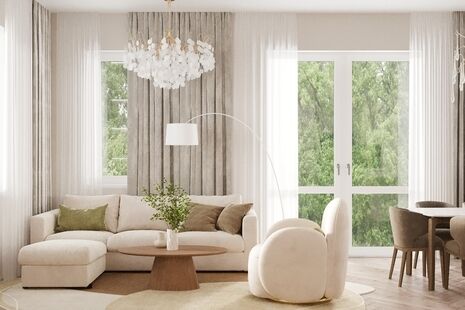 Фото № 1: Дизайн-проект дома/коттеджа 75.77  м² Стиль Модернизм для этажа частного дома в д. трубачеевка