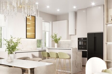 Фото № 2: Дизайн-проект дома/коттеджа 75.77  м² Стиль Модернизм для этажа частного дома в д. трубачеевка