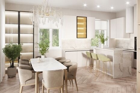 Фото № 4: Дизайн-проект дома/коттеджа 75.77  м² Стиль Модернизм для этажа частного дома в д. трубачеевка