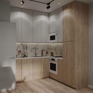 Фото № 2: Дизайн-проект двухкомнатной квартиры 35.53  м² Современный стиль для ЖК Ильинойс