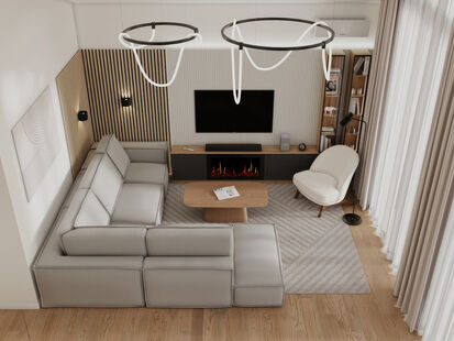 Фото № 1: Дизайн-проект дома/коттеджа 96.7  м² Стиль Модернизм для частного дома в д. осиновка