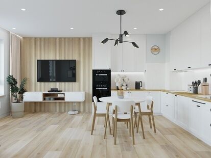 Фото № 6: Дизайн-проект четырехкомнатной квартиры 95.88  м² Скандинавский стиль для ЖК Аквилон Залив