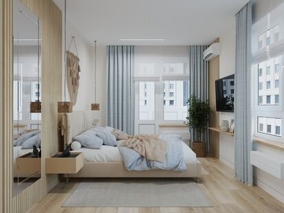 Фото № 5: Дизайн-проект четырехкомнатной квартиры 95.88  м² Скандинавский стиль для ЖК Аквилон Залив