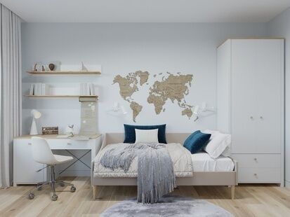 Фото № 4: Дизайн-проект четырехкомнатной квартиры 95.88  м² Скандинавский стиль для ЖК Аквилон Залив