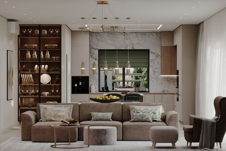 Фото № 1: Дизайн-проект дома/коттеджа 244.6  м² Стиль Модернизм для частного дома в д. дергаево