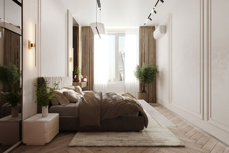 Фото № 3: Дизайн-проект трехкомнатной квартиры 65.52  м² Стиль Модернизм для ЖК Символ