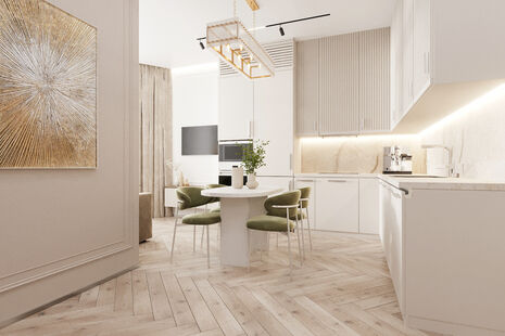 Фото № 6: Дизайн-проект трехкомнатной квартиры 65.52  м² Стиль Модернизм для ЖК Символ