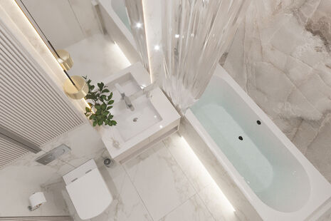 Фото № 2: Дизайн-проект трехкомнатной квартиры 65.52  м² Стиль Модернизм для ЖК Символ