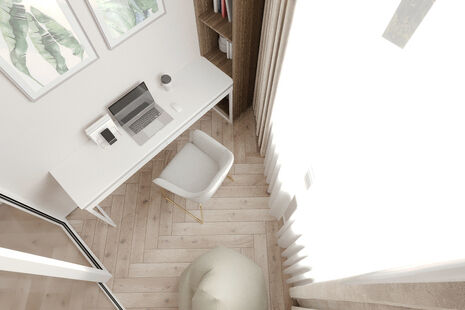 Фото № 4: Дизайн-проект трехкомнатной квартиры 65.52  м² Стиль Модернизм для ЖК Символ