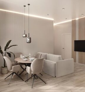 Фото № 2: Дизайн-проект трехкомнатной квартиры 52.9  м² Современный стиль для ЖК Holland Park