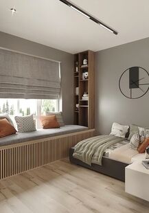 Фото № 4: Дизайн-проект трехкомнатной квартиры 52.9  м² Современный стиль для ЖК Holland Park