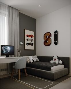 Фото № 2: Дизайн-проект трехкомнатной квартиры 66.6  м² Современный стиль для ЖК Дом учителя