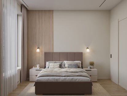 Фото № 1: Дизайн-проект двухкомнатной квартиры 42.84  м² Современный стиль для ЖК West Garden