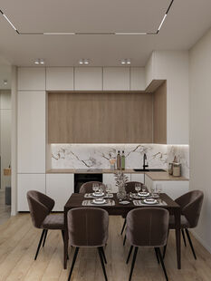 Фото № 6: Дизайн-проект двухкомнатной квартиры 42.84  м² Современный стиль для ЖК West Garden