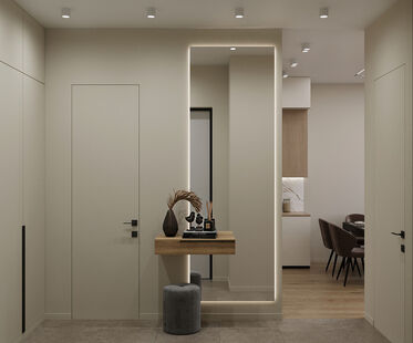 Фото № 4: Дизайн-проект двухкомнатной квартиры 42.84  м² Современный стиль для ЖК West Garden