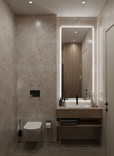 Фото № 2: Дизайн-проект двухкомнатной квартиры 42.84  м² Современный стиль для ЖК West Garden