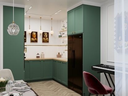 Фото № 5: Дизайн-проект трехкомнатной квартиры 75.1  м² Стиль Эклектика для ЖК Дом на 16-й Линии