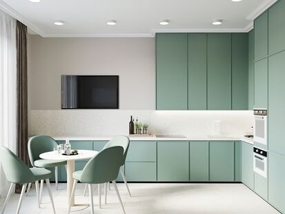 Фото № 6: Дизайн-проект двухкомнатной квартиры 48.3  м² Стиль Контемпорари для ЖК Foriver