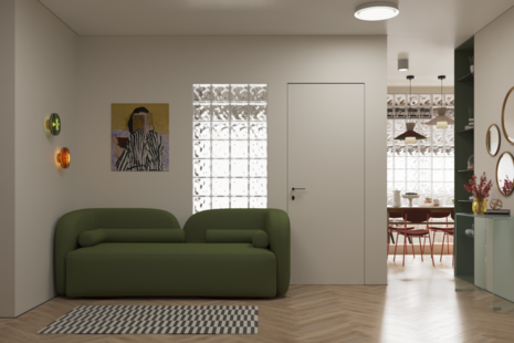 Фото № 6: Дизайн-проект трехкомнатной квартиры 90.78  м² Современный стиль для ЖК Лучи