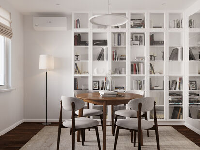 Фото № 1: Дизайн-проект трехкомнатной квартиры 60.91  м² Стиль Американская классика для ЖК Московский