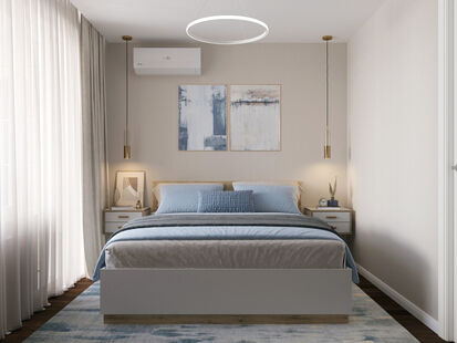 Фото № 5: Дизайн-проект трехкомнатной квартиры 60.91  м² Стиль Американская классика для ЖК Московский