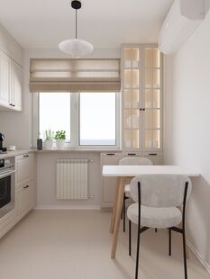 Фото № 6: Дизайн-проект трехкомнатной квартиры 60.91  м² Стиль Американская классика для ЖК Московский