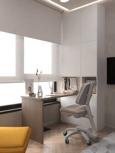 Фото № 6: Дизайн-проект трехкомнатной квартиры 87.16  м² Стиль Модернизм для ЖК River Sky