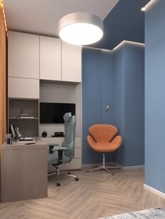 Фото № 5: Дизайн-проект трехкомнатной квартиры 87.16  м² Стиль Модернизм для ЖК River Sky