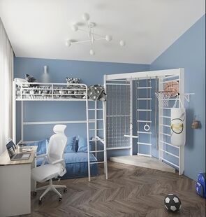 Фото № 4: Дизайн-проект дома/коттеджа 83.69  м² Современный стиль для этажа частного дома в кп карамель