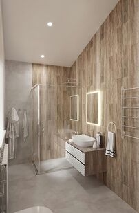 Фото № 2: Дизайн-проект дома/коттеджа 83.69  м² Современный стиль для этажа частного дома в кп карамель