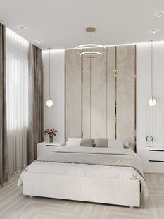 Фото № 3: Дизайн-проект двухкомнатной квартиры 48.13  м² Стиль Модернизм для ЖК Сколковский