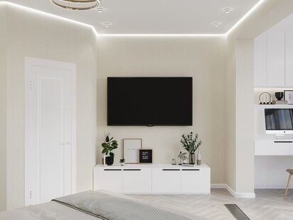 Фото № 5: Дизайн-проект двухкомнатной квартиры 48.13  м² Стиль Модернизм для ЖК Сколковский