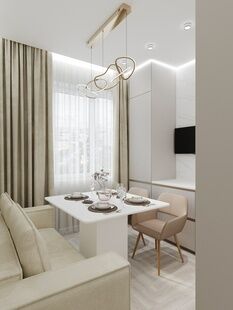 Фото № 4: Дизайн-проект двухкомнатной квартиры 48.13  м² Стиль Модернизм для ЖК Сколковский