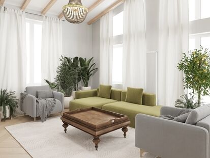 Фото № 1: Дизайн-проект дома/коттеджа 127.66  м² Стиль Эклектика для частного дома в кп  усадьбы евразии