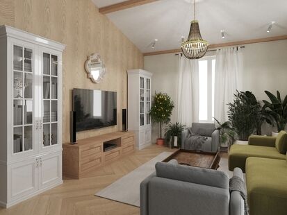 Фото № 5: Дизайн-проект дома/коттеджа 127.66  м² Стиль Эклектика для частного дома в кп  усадьбы евразии